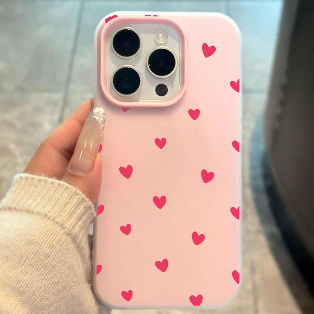 Xiaomi Redmi Note 14 - Red Love Heart Pattern Phone Case