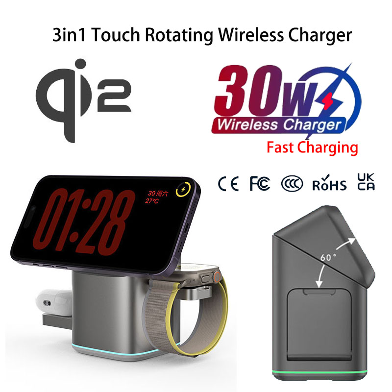 Smartwatch Touch - Praiser 25W Qi2 Foldable Touch Auto