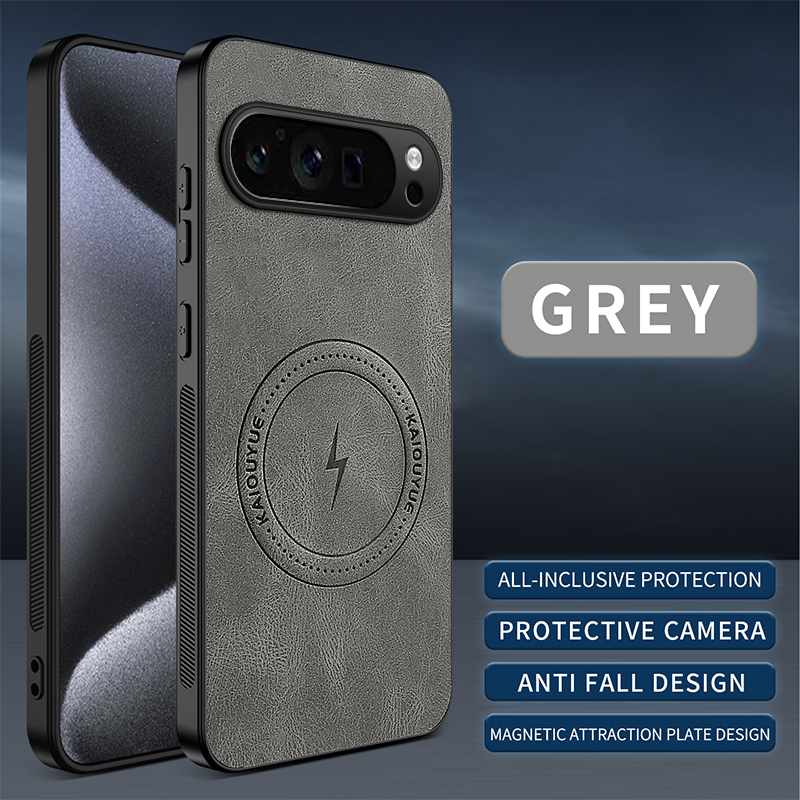 Google Pixel 9 - Luxury Magnetic Leather Case For Google