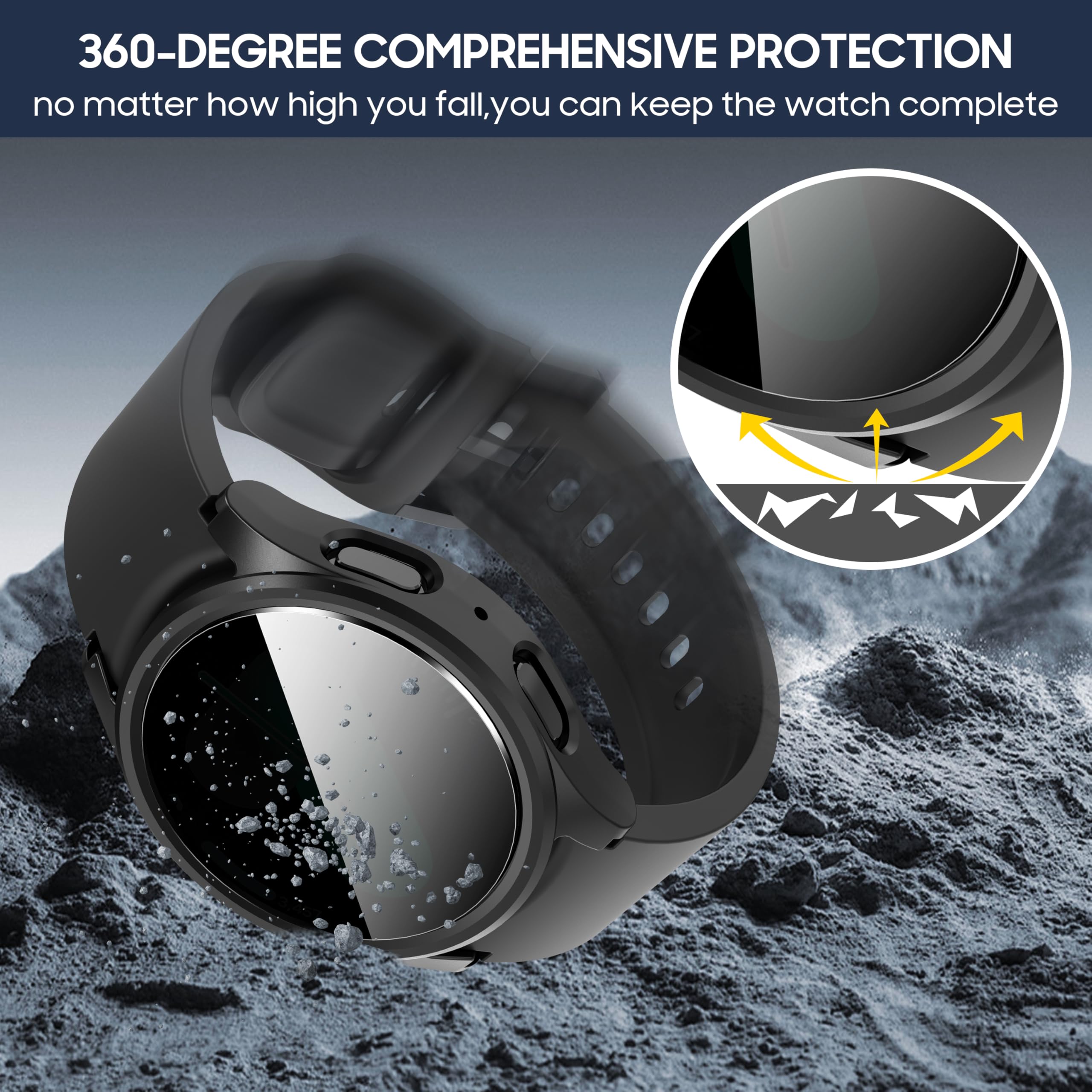 Tempered Glass+Privacy case fo - Samsung Smartwatch Accessories ulasan dan harga