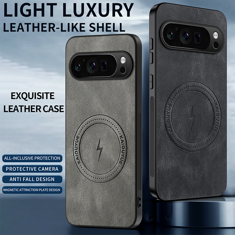 Luxury Magnetic Leather Case F - Google Pixel 9 ulasan dan harga