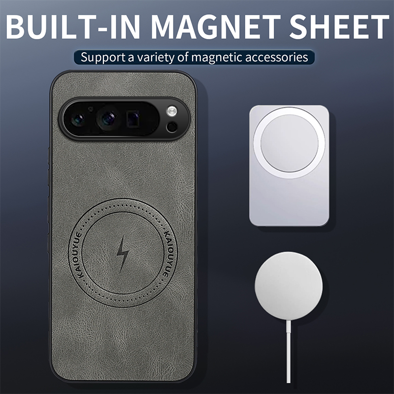 Luxury Magnetic Leather Case F - Google Pixel 9 ulasan dan harga